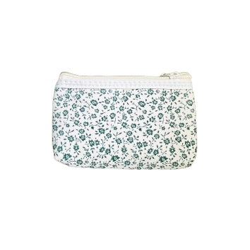NECESER PEQUEÑO BLANCO FLOREADO CON VERDE