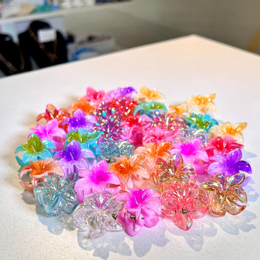 Mini pinzas para cabello con forma de flor