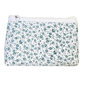 NECESER MEDIANO BLANCO CON FLORES VERDES