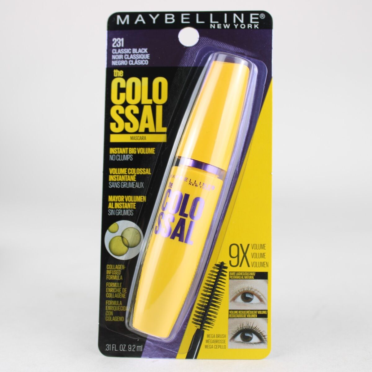 MAYBELLINE MASCARA DE PESTAÑAS COLOSSAL CLASSIC BLACK WS 231